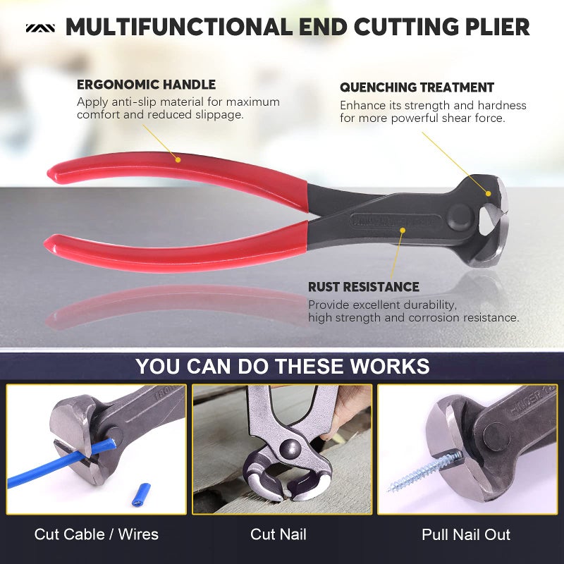 Mardatt 4Pcs Upholstery and Construction Staple Remover Tack Puller Nail Remover Tools Set W End Cutting Pliers, Staple Puller, Tack Lifter, Fastener Remover, for Furniture Floor Wall Car Photo Frame - Image 3